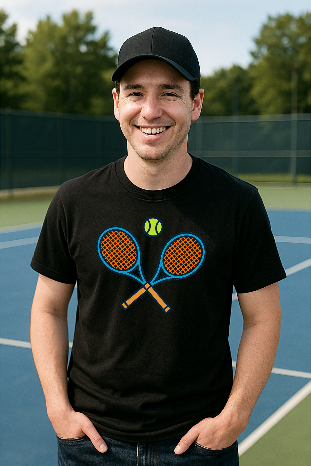 Tennis Rocket Unisex Basic T-Shirt