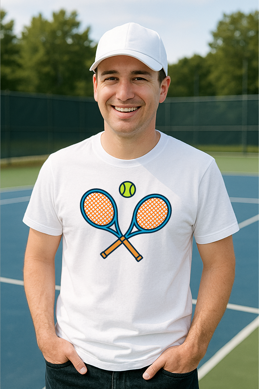 Tennis Rocket Unisex Basic T-Shirt